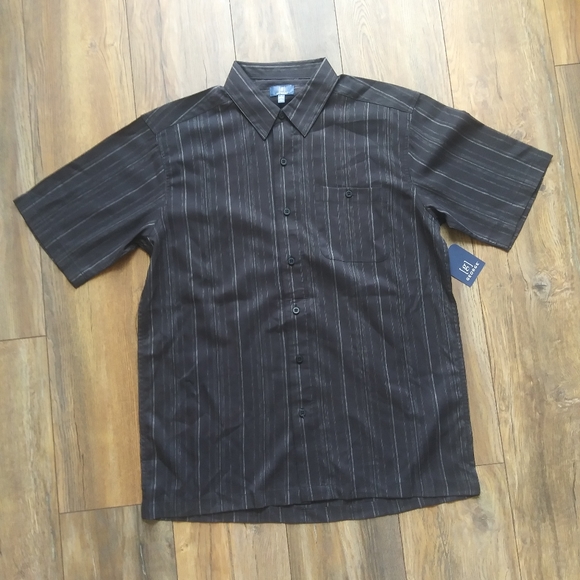 g George men's shirt size M black with gray lines - Picture 1 of 8